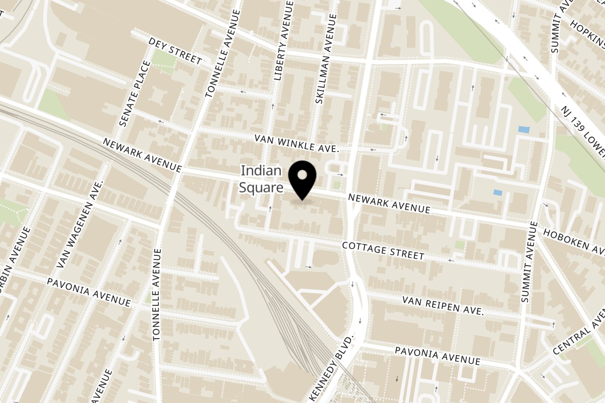 Map showing the location of Paratha Junction on 779 Newark Ave in Jersey City